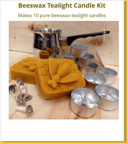 Beeswax Tealight Candle Kit Makes 10 pure beeswax tealight candles